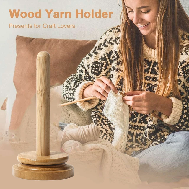 Wooden Yarn Holder Spinning Knitting Tools Beginner Crochet Accessories  Stand Sewing Thread Spool Wool Ball Winder Stand Tool - AliExpress