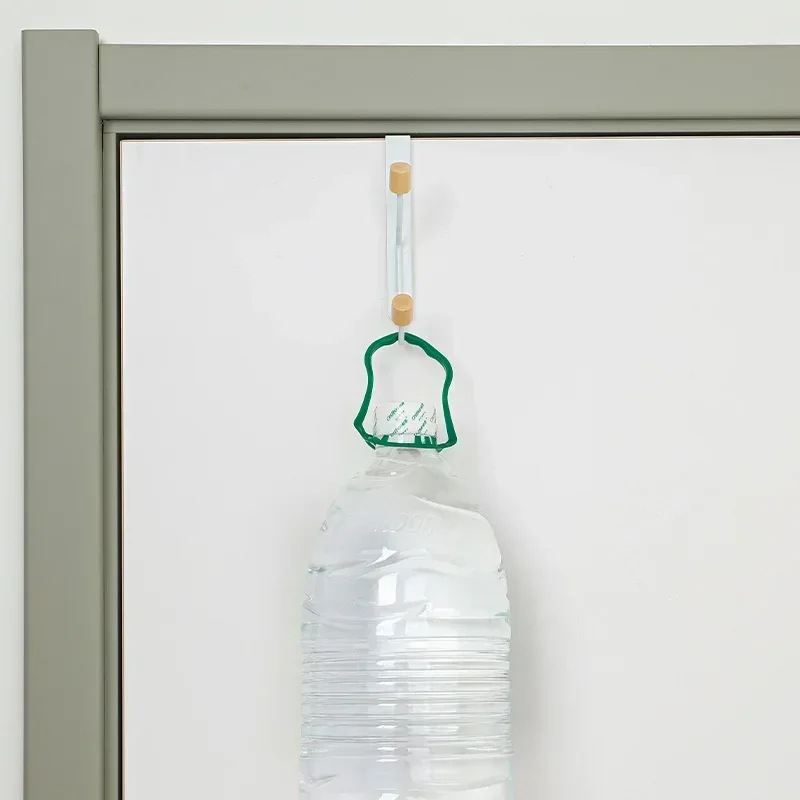 Simple Wood Double Hook Free Punching Door Back Coat Hook Coat Wall Hanging Door Back Storage Hanger