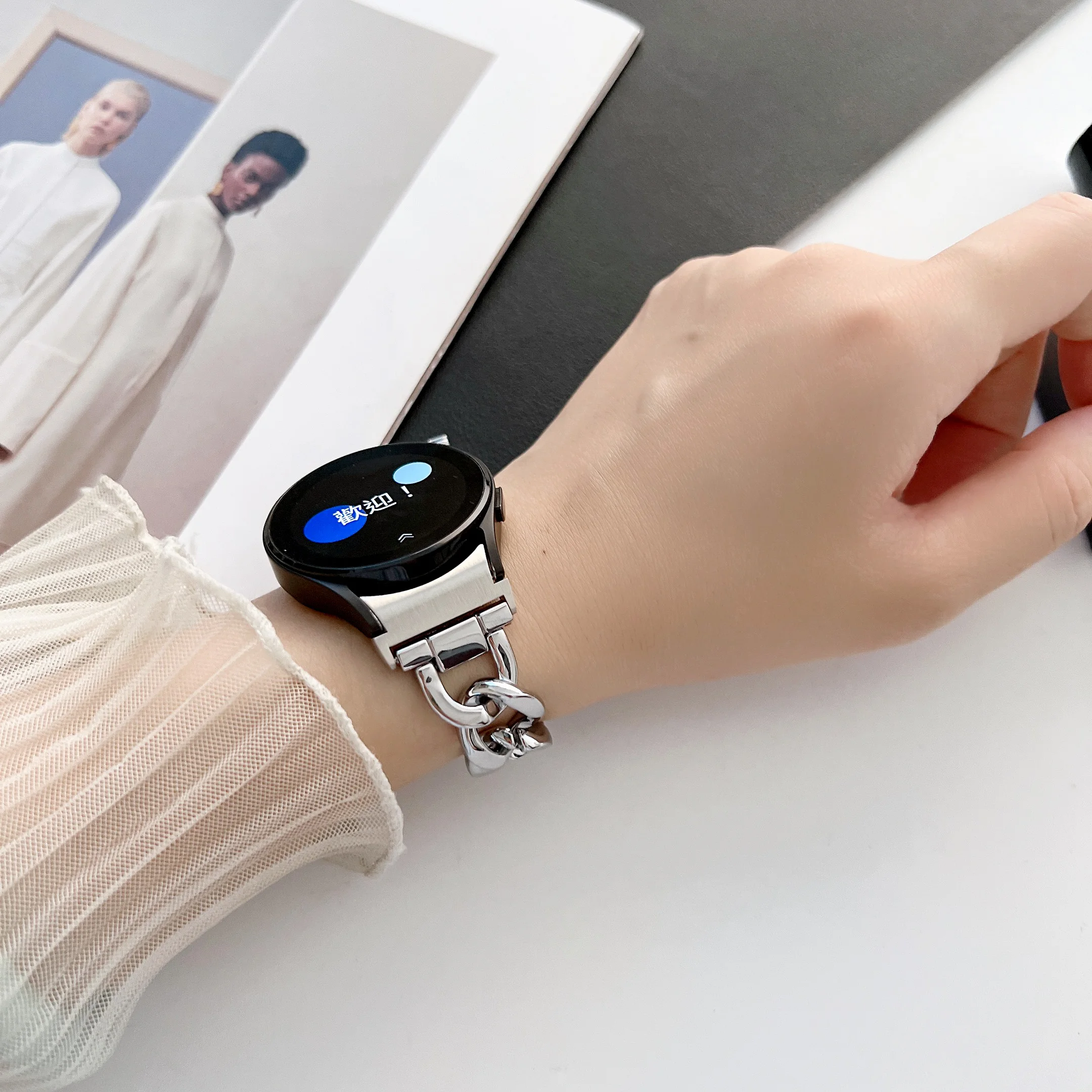 

Stainless Steel Strap For Samsung Galaxy Watch 4 classic 46mm 42mm Curved End No Gaps Bracelet Galaxy Watch 4 44mm 40mm Band