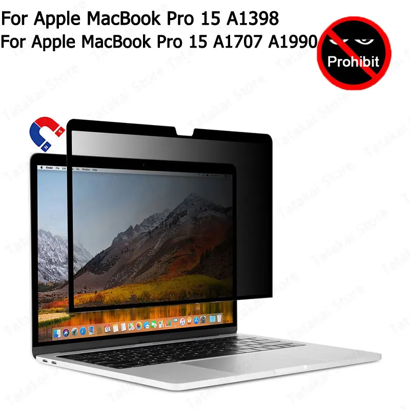 Removível Filtro de Privacidade Magnético para Macbook Pro 15 Protetor de Tela Anti-spy Film Privacy Protection 154 A1398 A1707 A1990
