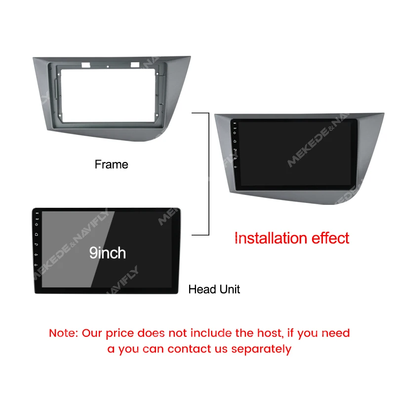 Car Radio Fascia Frame For Seat Leon 2005 2006 2007 2008 2009-2012 Optional Cable CAN Dash Fitting Panel Kit For 9inch Host Unit