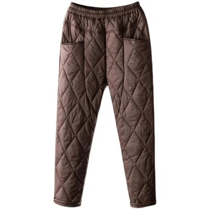 Tanie Nowe zimowe ciepłe ultralekkie puchowe spodnie dresowe elastyczny, wysoki stan sklep