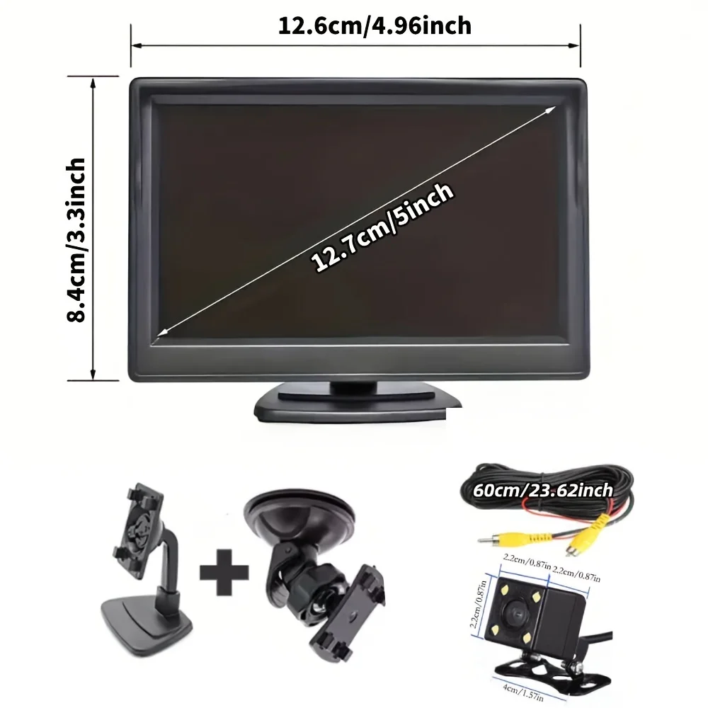 12.7 سنتيمتر سيارة كاميرا الرؤية الخلفية مراقبة احتياطية عكس نظام ركن السيارة العالمي 4LED لسيارات الدفع الرباعي بيك اب كامبر جرار RV الخ