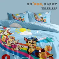 Parure de lit 3D Pat'Patrouille en promotion – Housse de couette et taies d'oreiller imprimées dessin animé pour chambre d'enfant – Cadeau idéal 3