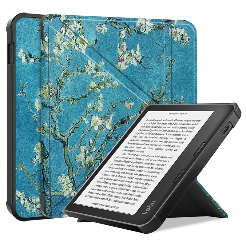 fold suporte capa protetora para kobo libra 2 caso com sono wake