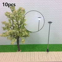 10pcs Model Railroad Train 1:100 Scale Lamp Posts Led Street Light Lamp Artificial Miniature Decoration Building Landscape 2