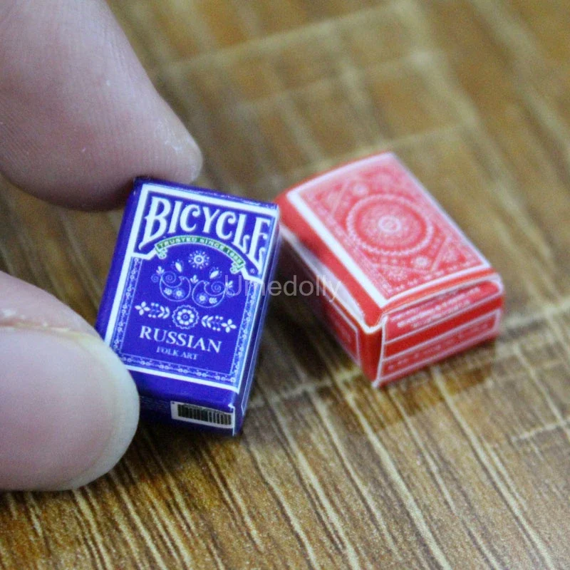 1 Set 2 Boxes Mini 1/12 Scale Dollhouse Miniature Poker Card Pretend Play House Decoration For BJD OB11 Doll Accessories doll accessories toys doll accessories mini dolls toys