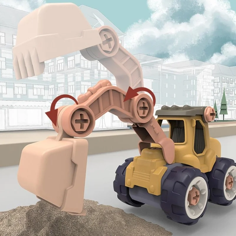 Creative Minuature Truck Loading Unloading Plastic DIY Truck Toy Assembly Engineering Car Set Kids Educational Toy For Boy Gifts