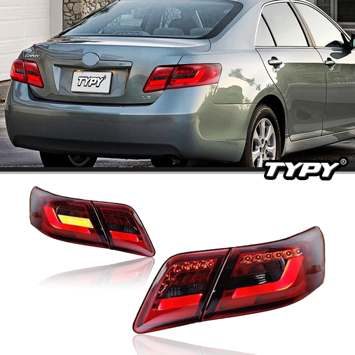Rear Driver Side Taillight For 2007-2009 Toyota Camry (Base, LE, CE, SE, XLE) - Halogen, Part #8156133460
