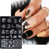 5pcs/set Flower Leaves Nail Stamping Plates Leaf Floral Butterfly Line Spring Printing Stencil Nail Stamp Templates Nails Tool 2