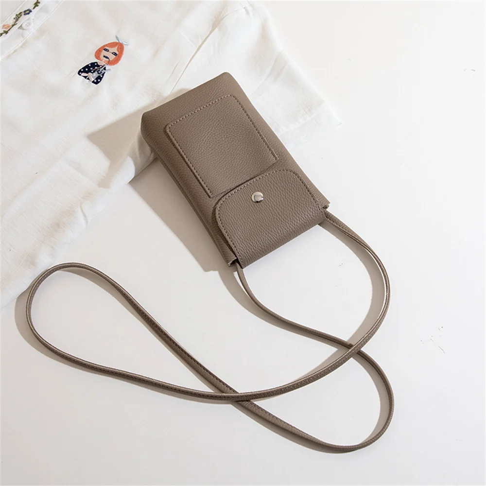Girl Women Wallet Shoulder Mini Leather Bags Straps Mobile Phone Big Card Holders Wallet Handbag Money Pockets Girls Small Bags