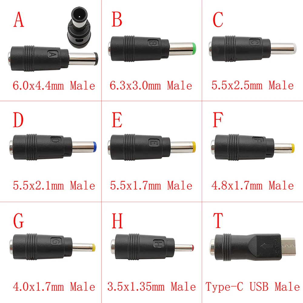 2-Pack DC Power Plug Adapters - Converts 5.5x2.5mm Male To 5.5x2.1mm Female