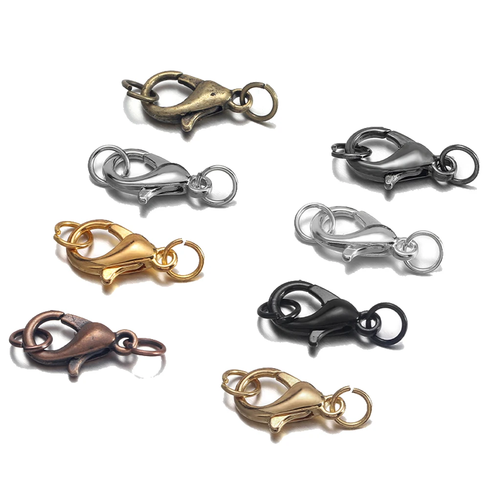 200pcs Rings+100pcs Clasps Set Lobster Clasp Open Jump Rings for Bracelet Necklace Connectors Jewelry Making DIY Kit Wholesale