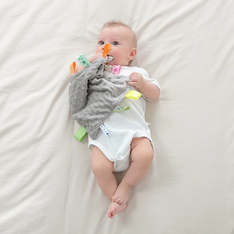 Baby Appease Towel Soft Soother Teether Infants Comfort Sleeping Nursing Cuddling Square Sensory Security Blanket with Tags