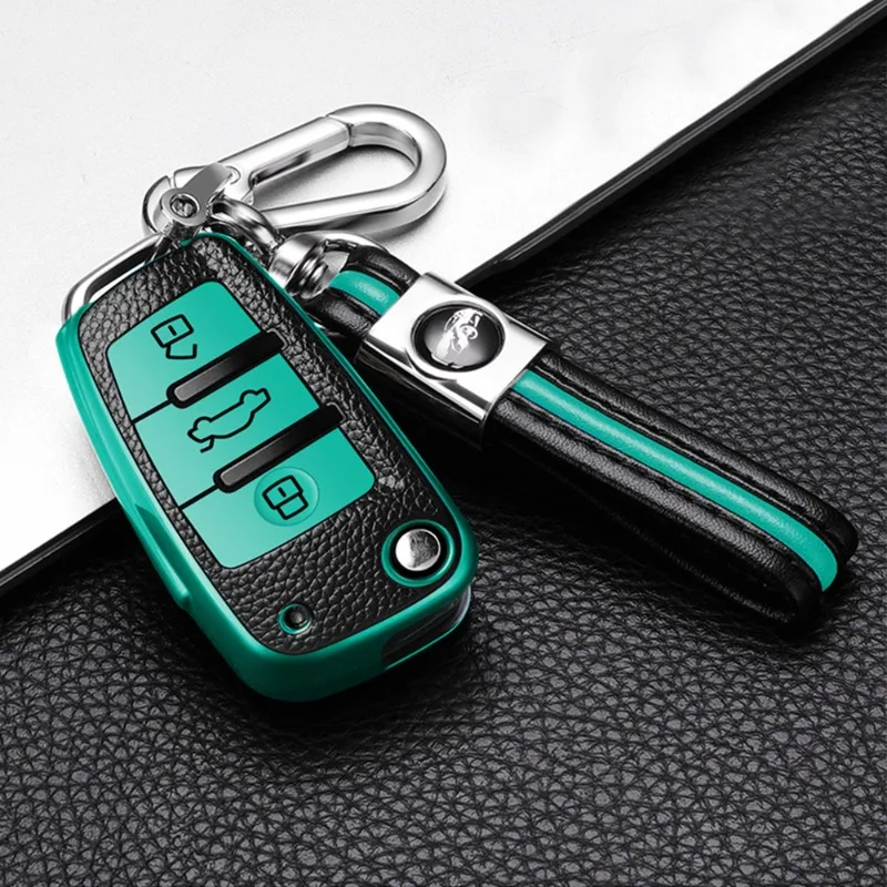 Luxury Leather TPU Key Fob Cover – Premium Car Key Shell Accessory