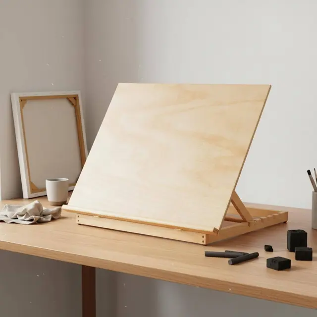 Portable Art Easel Set 2 in 1 Foldable Drawing Easel Adjustable Drawing Board Writing Utensil Ledge Wooden Sketch Board for Desk 1