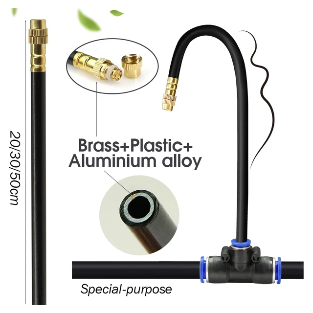 20-5m 3/8" 9/12mm Misting Cooling System 360° Free-bend Brass Nozzle Adjustable Atomizer Sprayer Garden Irrigation 80mesh Filter 2