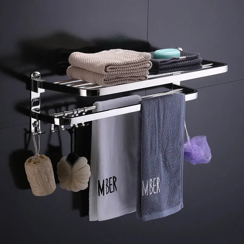 

40cm 201/304 Punch-free The Hot Stainless Steel Towel Rack Toilet Rack Bathroom Towel Rack Toilet Towel Bar Wall Hanging