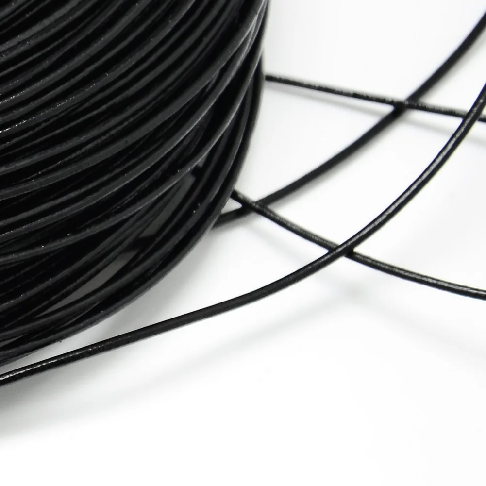 100yard Black Round Cowhide Leather Cord 1mm 1.5mm 3mm 4mm 5mm Leather Rope String for Bracelets Necklaces Making Supplies
