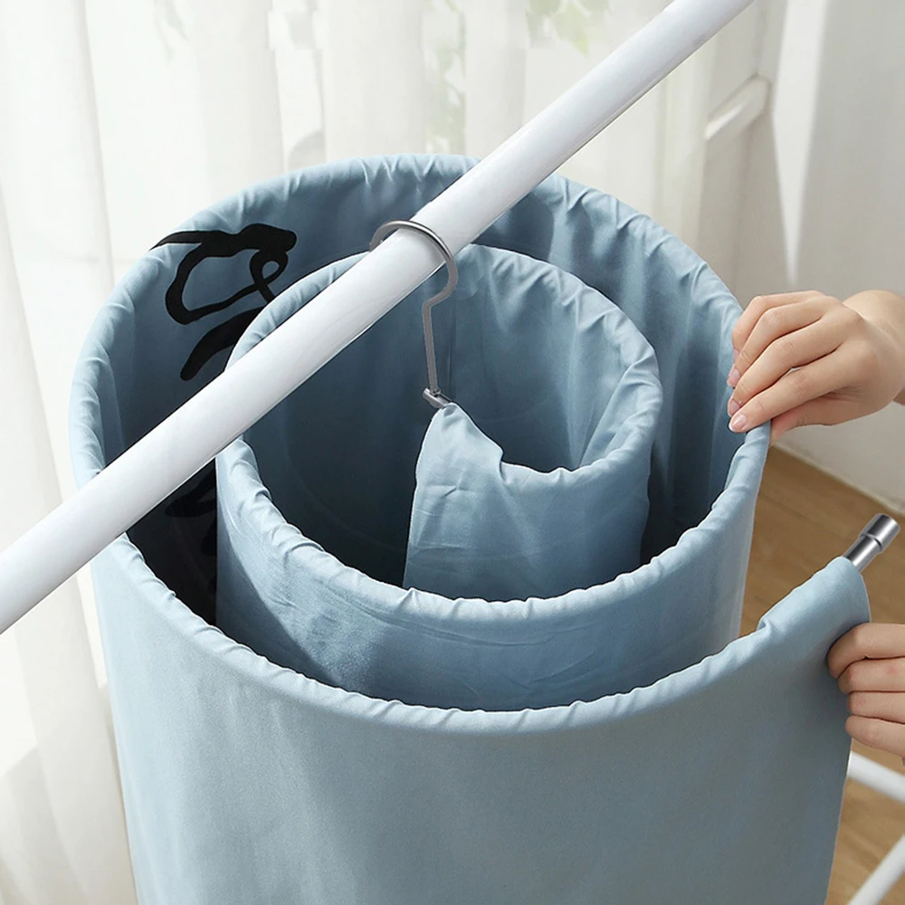 Circular Rotating Spiral Cloth Hanger Multi Functional Cloth Hanger Retractable Quilt Cover for Drying Quilt Sheet 2