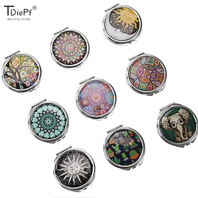 

Medicine Metal Round Organizer Portable Pill Box Folding Makeup Storage Container Space Advantageous Container Medicine PillCase