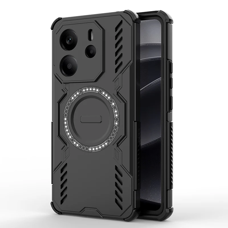 Enhanced Magnetic Armor Wireless Charging Phone Case Cover