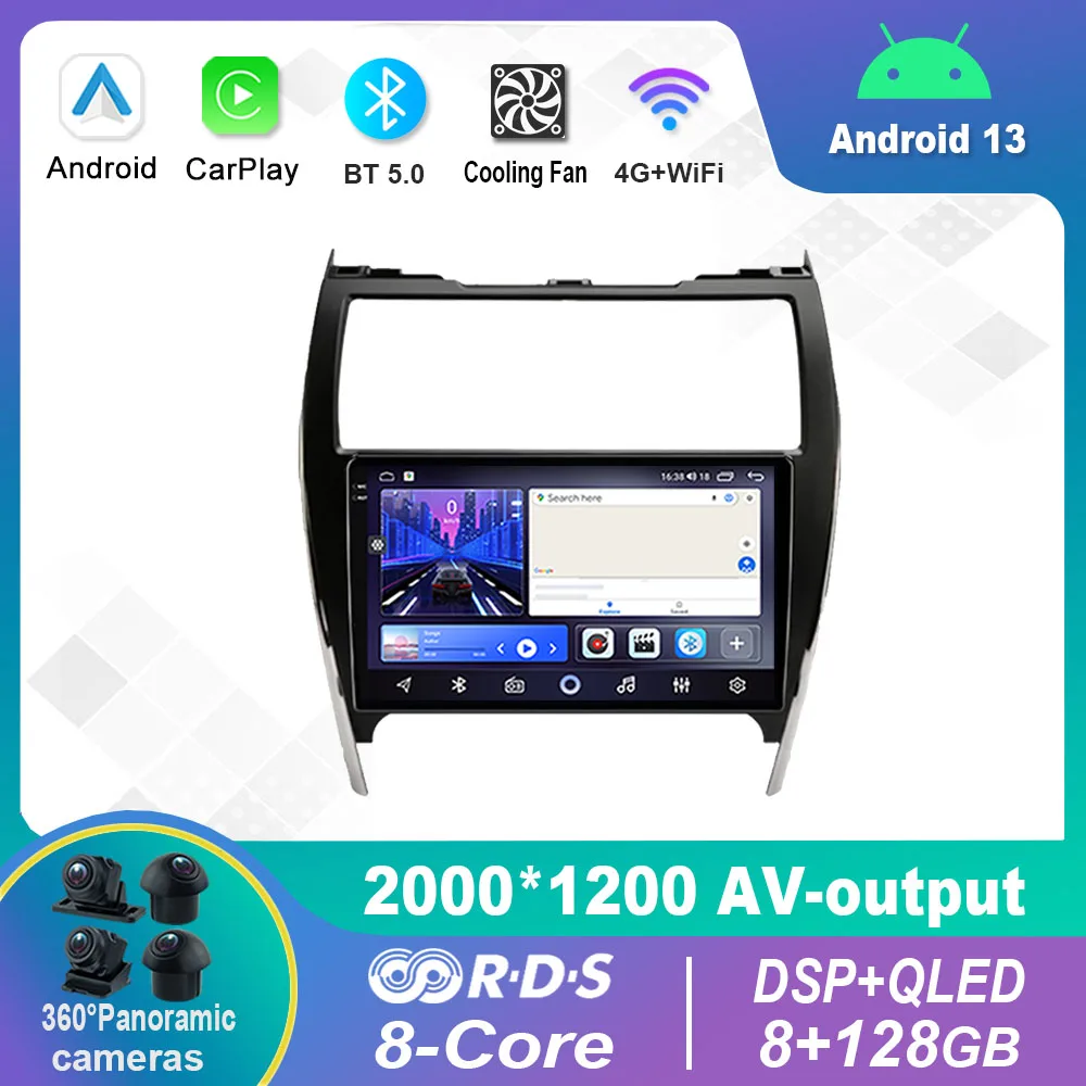 

Android 13.0 Car Radio Multimedia Video Player Navigation stereo For Toyota Camry USA 2012 - 2017 GPS Carplay 4G WiFi