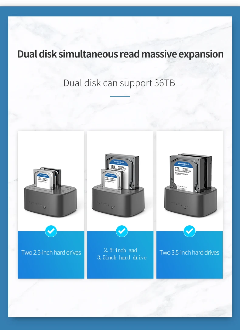 Offline, SATA para USB 3.0, Caso HDD, 2.5, 3.5 ''SSD