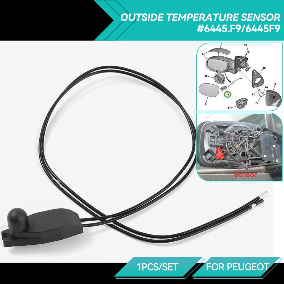 Sensore Temperatura Aria Esterna Auto Ricambio 6445F9 - Compatibile Con Peugeot 206/207/208/306/307/407, RCZ, Fluence