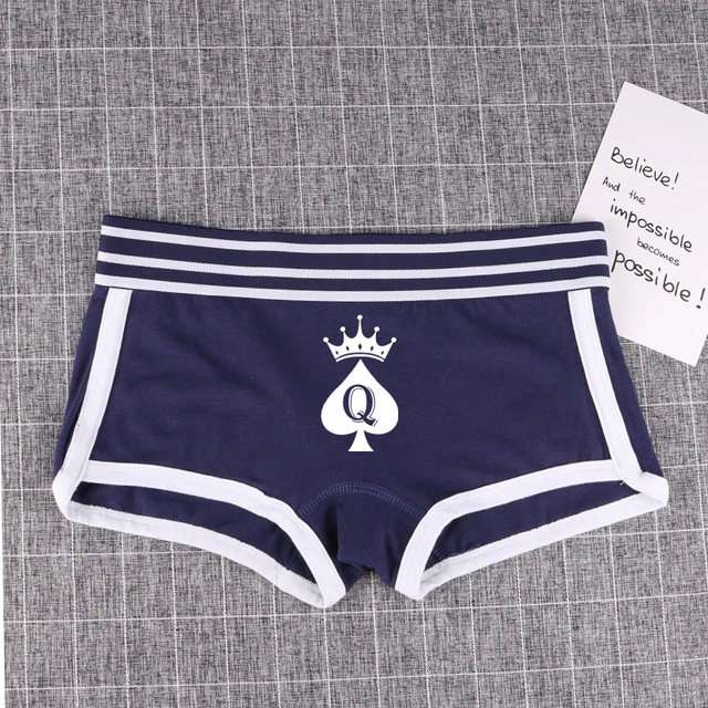 Queen Spades Sexy Print Cotton Underwear for Women Girls Home Panties  Boyshorts for Women Comfortable Cute Shorts Panties Woman