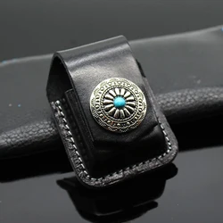 Elegant Handmade Leather Lighter Sheath - Premium Vintage Protection Case (Black)