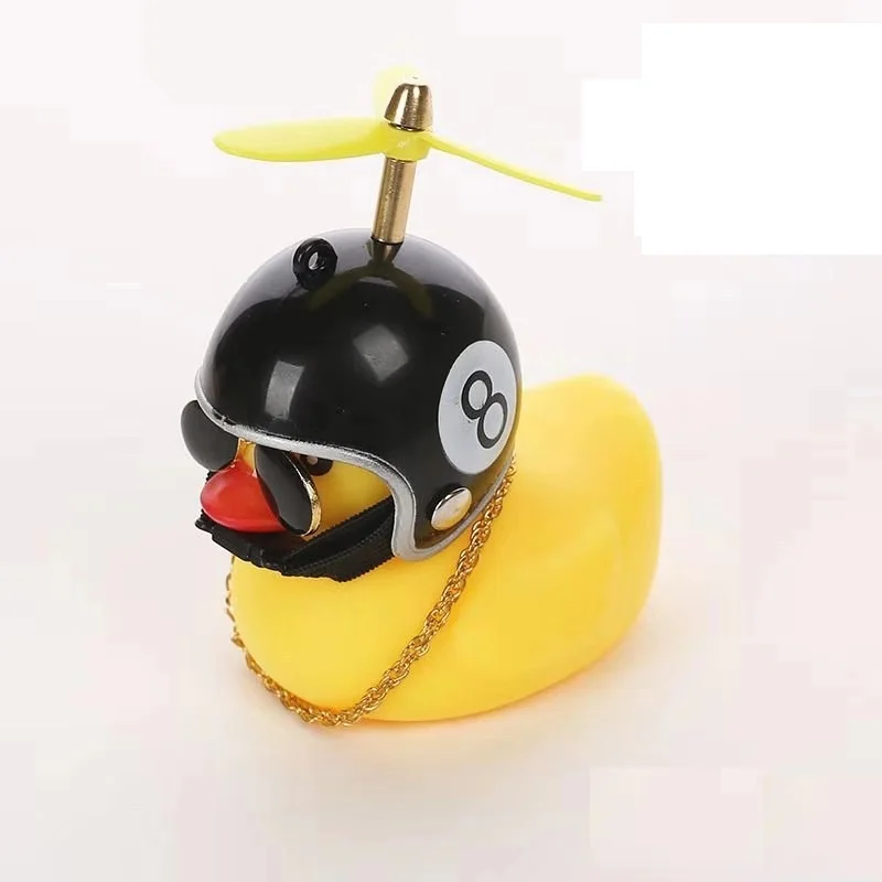 Wonuu Gummiente Mit Helm & Propeller – Quietschende Auto-Deko, Fahrradklingel, Stressspielzeug