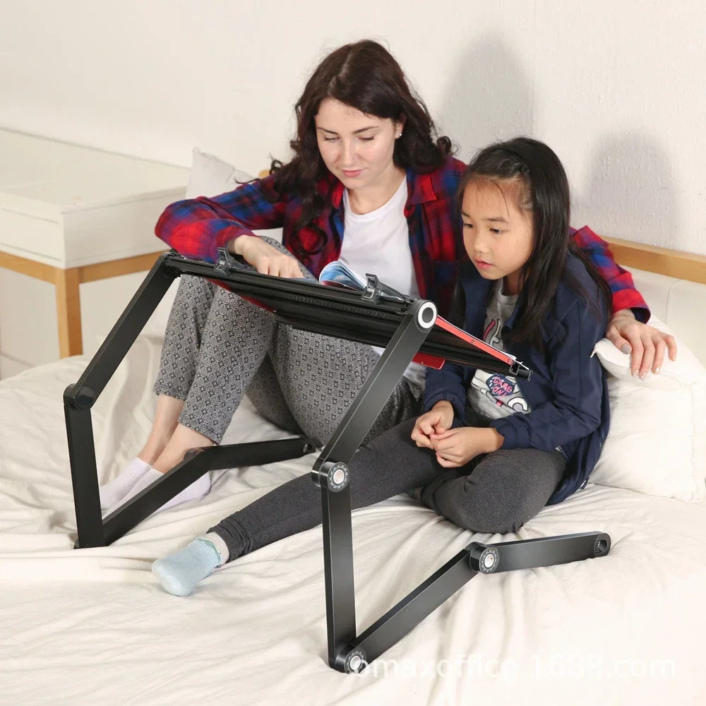 휴대용 접이식 높이 조절 가능 컴퓨터 책상, 침대에 누워 게임 공부 및 독서 노트북 테이블 스탠드, 게으른 작업대