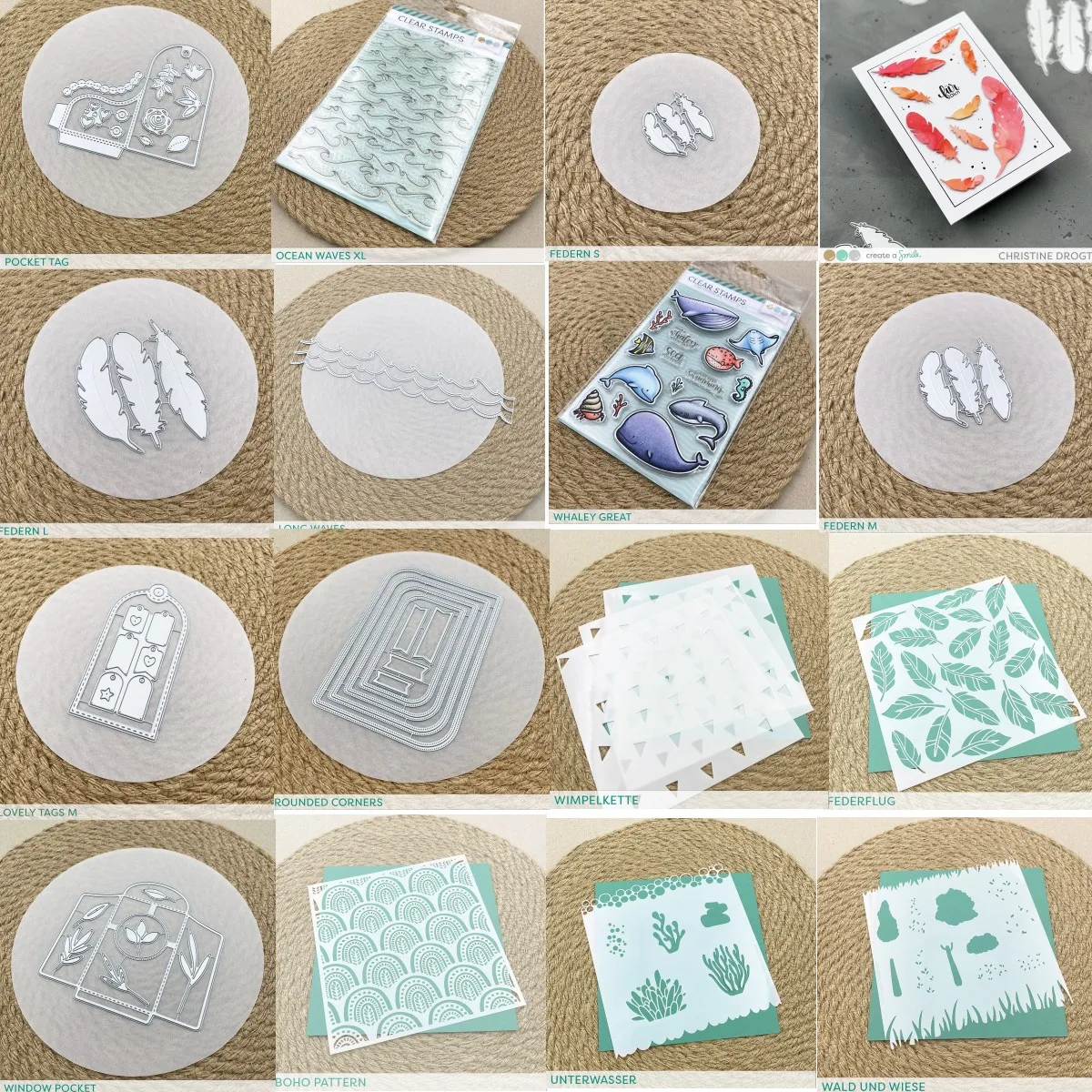 

New Federn Waves Background Metal Cutting Dies Clear Stamps DIY Scrapbook Paper Craft Handmade Make Album Card Embossing 2023