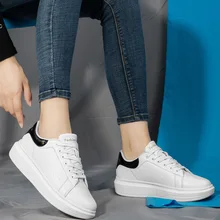 

McQueen White Shoes for Women 2022 Spring New Couple Korean Style Thick Bottom Casual White Shoes Women's Sports White Shoes