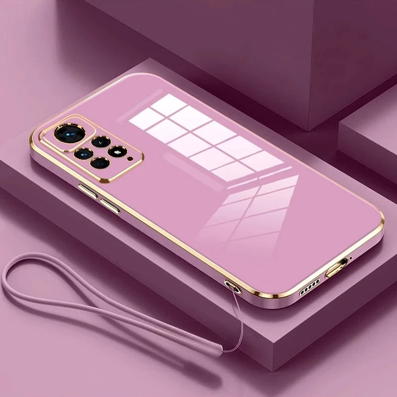 Luxury Plating Lanyard Silicone Soft Phone Case