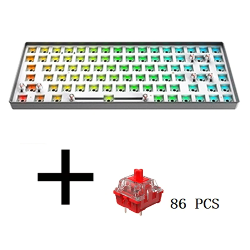 TESTER84 Gaming Mechanical Keyboard+Red Axis Kit Wired Hot Swap