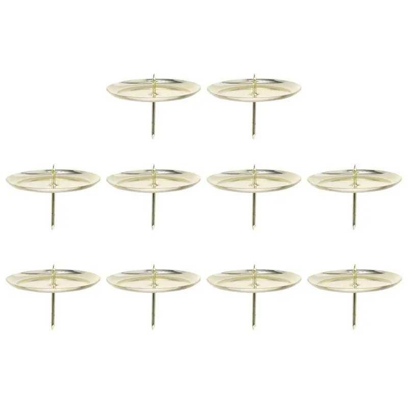 candle holders 10pcs Metal Candle Holders Candlestick Candle Tray Rack Home Round Fixing Holder Iron Stand 6x6cm