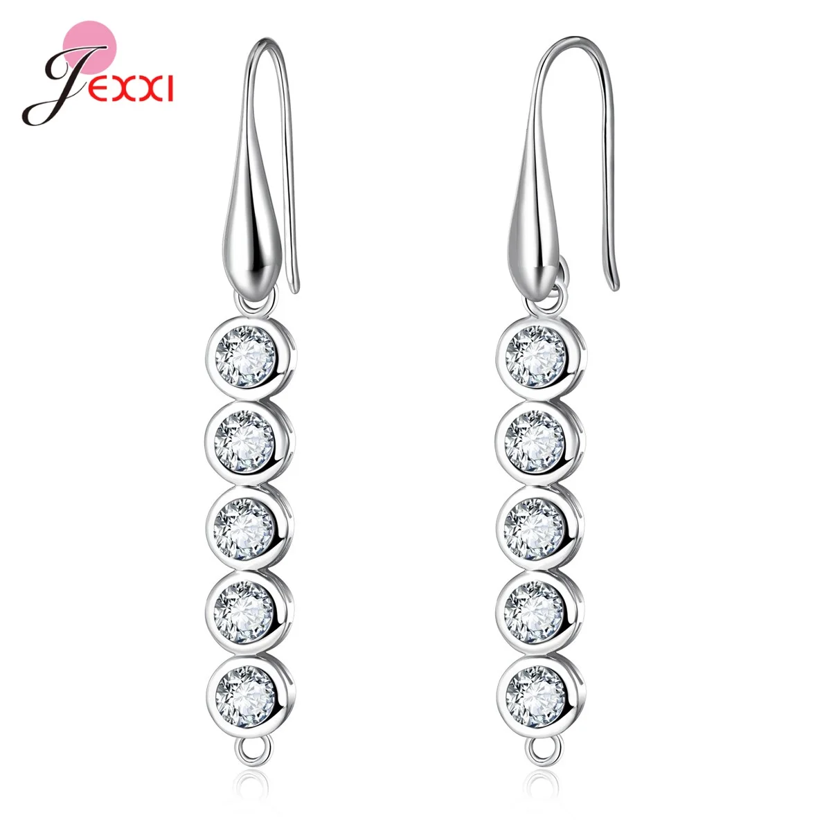 Neue hypoallergene Ohrringe aus 925er-Sterlingsilber mit klarem Zirkon, Haken, Anti-Allergie-Ohrringverschlüsse, Herstellung für DIY-Schmuckzubehör – Detail 6