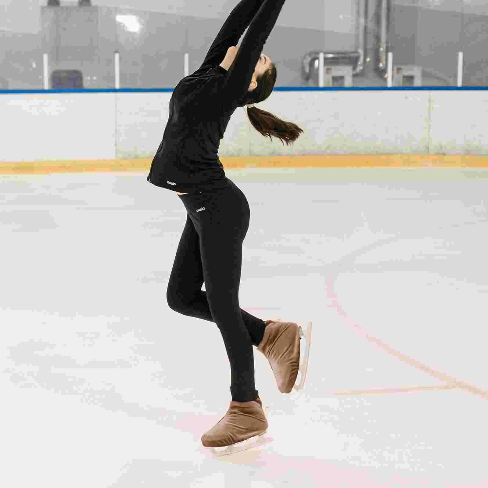 Fundas de patinaje de poliéster para niños, protectores de botas de patinaje, zapatos de patines de hielo antisuciedad portátiles