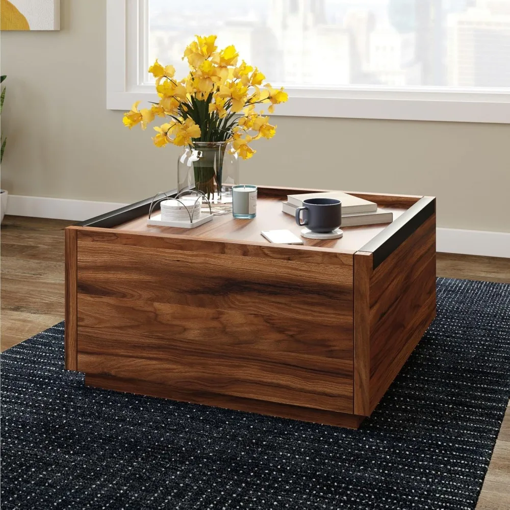 Coffee Table, L: 31.02" x W: 30.95" x H: 16.06", Blaze Acacia Finish 2