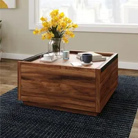 Coffee Table, L: 31.02" x W: 30.95" x H: 16.06", Blaze Acacia Finish 2
