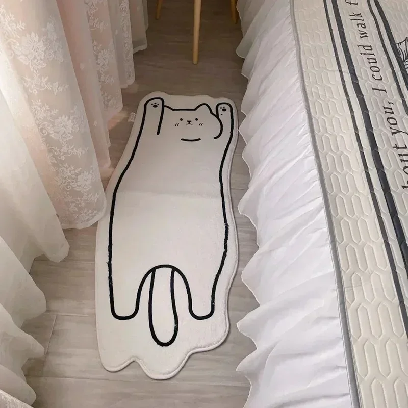 Cartoon Cat Rug Nordic Carpet silk wool rug plush rug imitated cashmere carpet kids carpet floor mat non slip carpet plush carpet decorative carpet crystal pile rug coral velvet rug Non-slip Mats Bedside Rugs Soft Floor Mat Living Room Carpets Table Home Decor