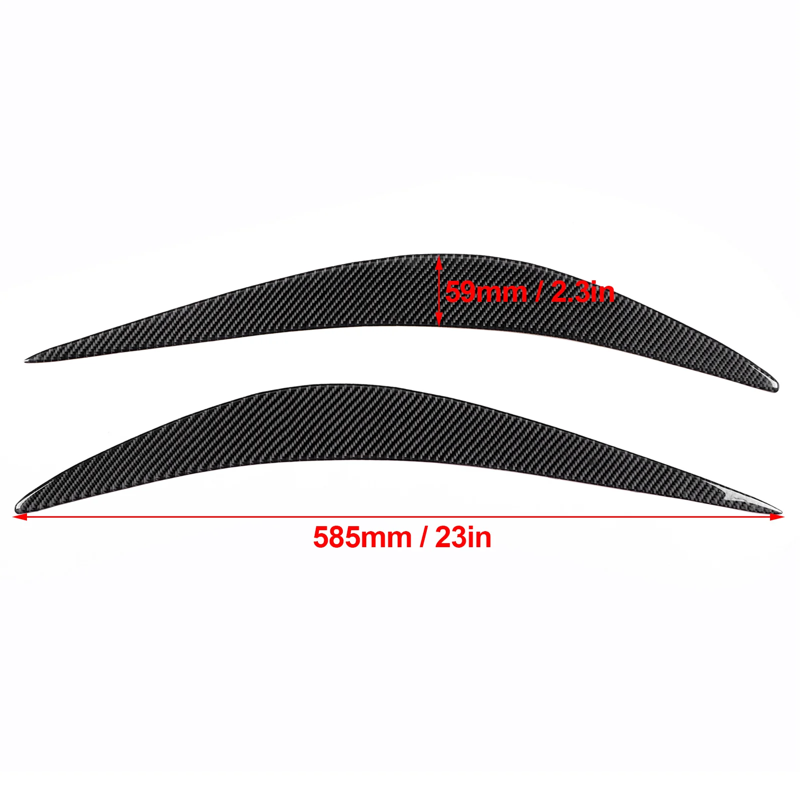 Pair Headlight Eyelid Headlamp Eyebrow Strip Trim Carbon Fiber Cover Fit for Infiniti Q50 2014 2015