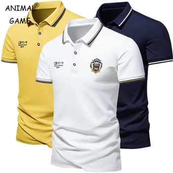 Nuovi polo ricamati da uomo Camicia estiva a maniche corte Top di lusso T-shirt casual con risvolto T-shirt leggera traspirante Homme