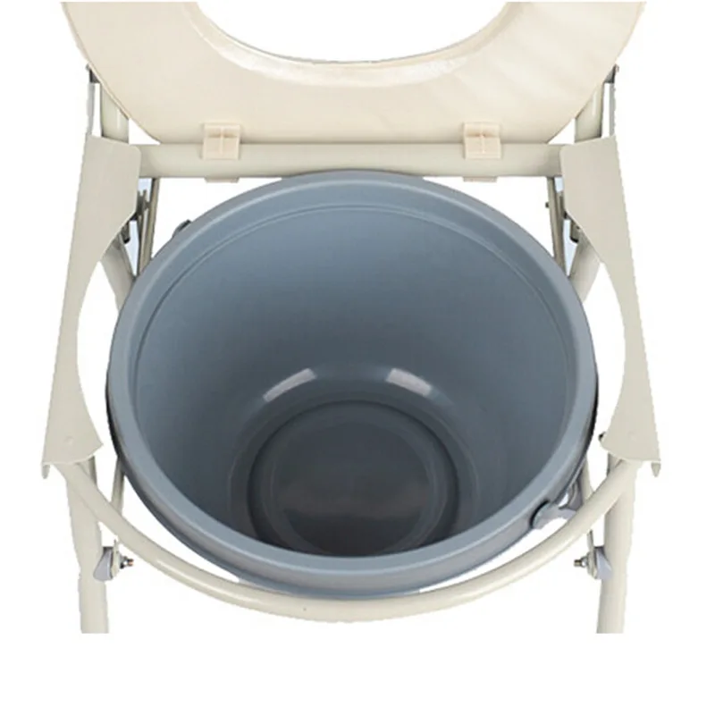 Commode Chair Adjustable Height Folding Foldable Lightweight Shower Toilet Potty Chair Elderly Disabled 5