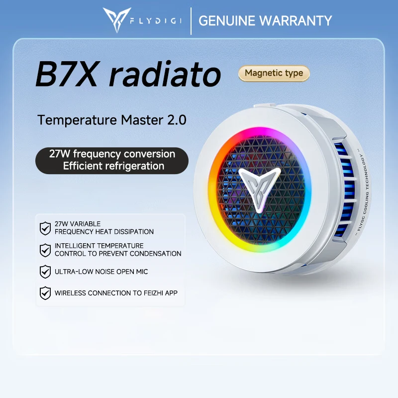 Cellphone Cooler Flydigi B7X Frequency Conversion Super Heat Dissipation Magnetic Radiator RGB For Iphone Ipad Android
