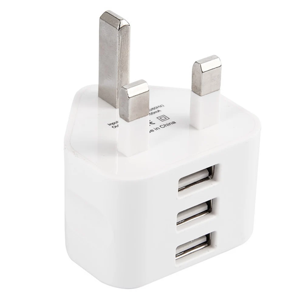 1/2/3 USB Ports Wall Charger Adapter Universal UK Plug 3 Pin USB Power Adapter 5V 3.1A 2A 1A Portable Travel Charger For Iphone