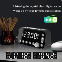 Bedside Alarm Clock DAB/FM Radio Digital LED Clock Large Sn Dual Alarm Clock Dual USB Radio Sleep Timer FM Radio Clock-AT95 2