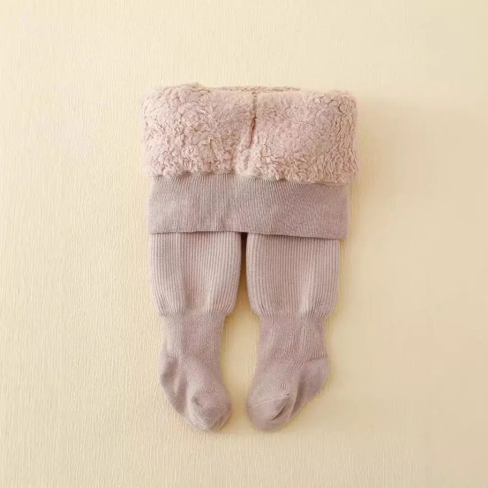 Kids Pantyhose Toddler Tights Kids Leggings Winter Infant Baby Girls Polar Fleece Lining Stripes Leggings Plus Thick Warmth Cotton Tights Toddler Kids Keep Warm Pantyhose